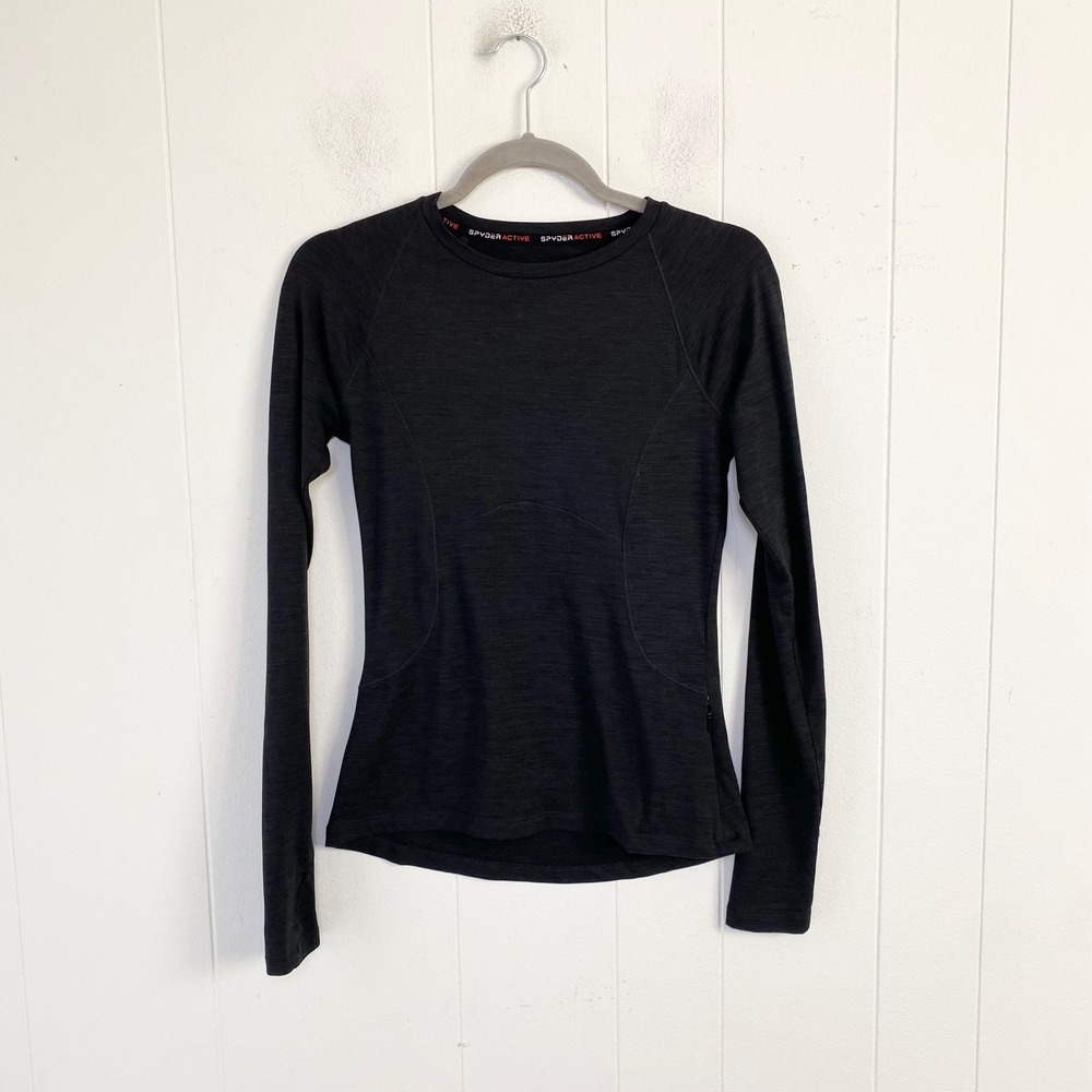 Spyder Active Womens Charcoal Heather Grey Long Sleeve Top Size XS